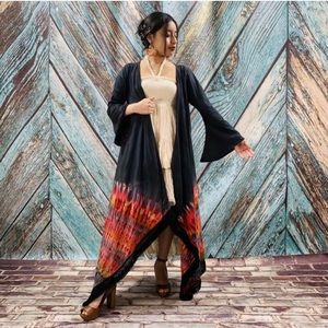 Handmade Tie Dye Festival Cardigan Duster Jersey